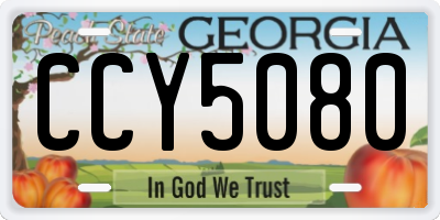 GA license plate CCY5080