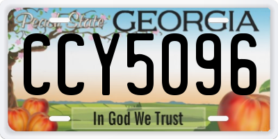 GA license plate CCY5096