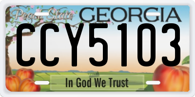 GA license plate CCY5103