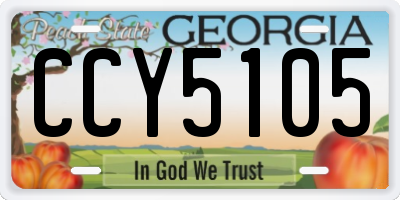 GA license plate CCY5105