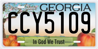 GA license plate CCY5109