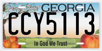 GA license plate CCY5113