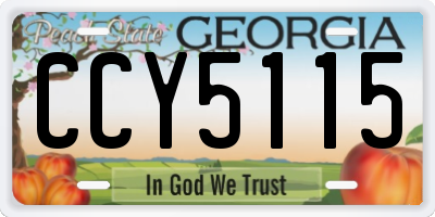 GA license plate CCY5115
