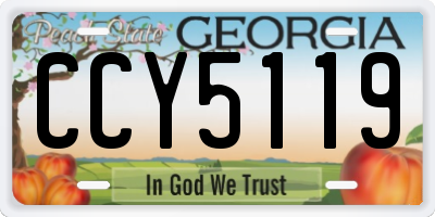 GA license plate CCY5119