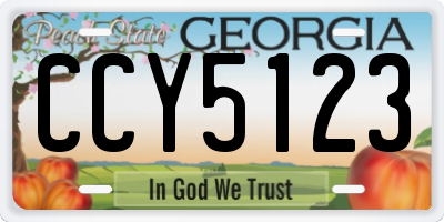 GA license plate CCY5123