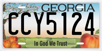 GA license plate CCY5124