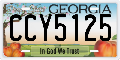 GA license plate CCY5125