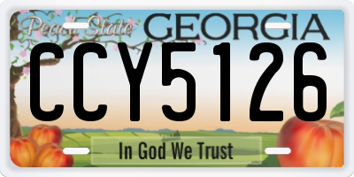 GA license plate CCY5126