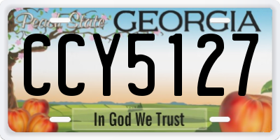 GA license plate CCY5127