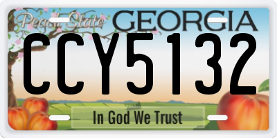 GA license plate CCY5132