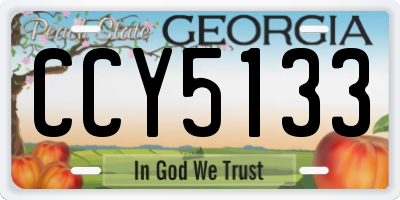 GA license plate CCY5133