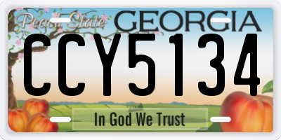 GA license plate CCY5134