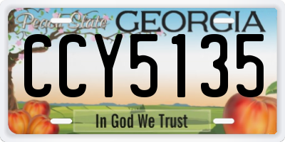 GA license plate CCY5135