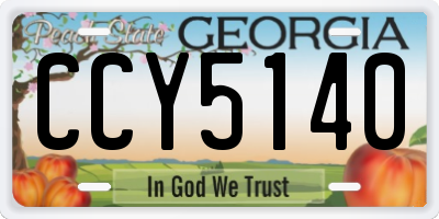 GA license plate CCY5140