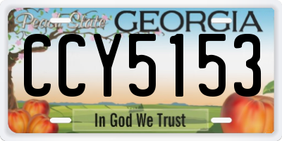 GA license plate CCY5153