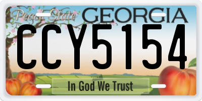 GA license plate CCY5154