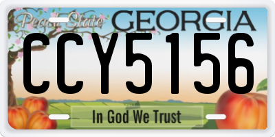 GA license plate CCY5156