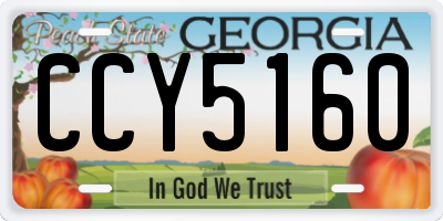 GA license plate CCY5160
