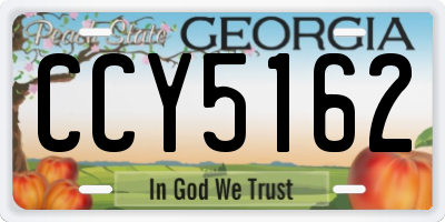 GA license plate CCY5162