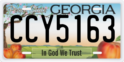 GA license plate CCY5163