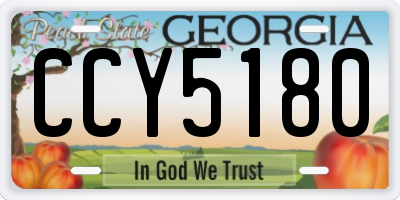 GA license plate CCY5180