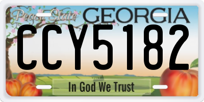 GA license plate CCY5182