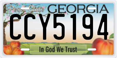 GA license plate CCY5194