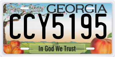 GA license plate CCY5195