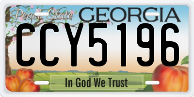 GA license plate CCY5196