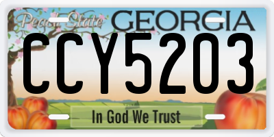 GA license plate CCY5203