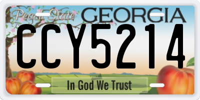 GA license plate CCY5214