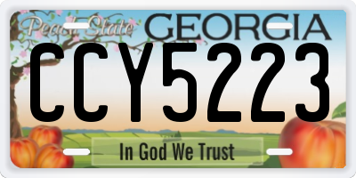 GA license plate CCY5223