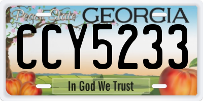 GA license plate CCY5233