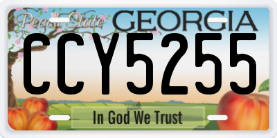 GA license plate CCY5255