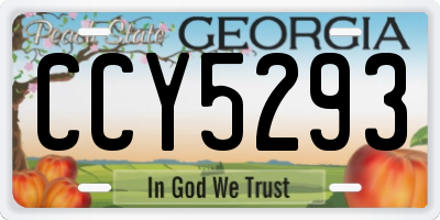 GA license plate CCY5293