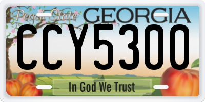 GA license plate CCY5300