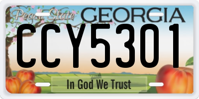 GA license plate CCY5301