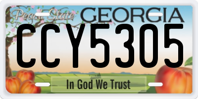 GA license plate CCY5305