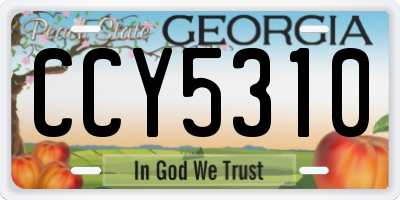 GA license plate CCY5310
