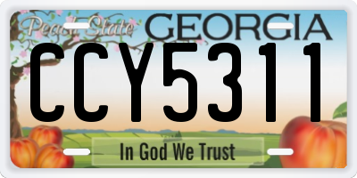 GA license plate CCY5311