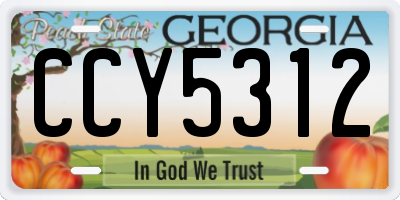 GA license plate CCY5312