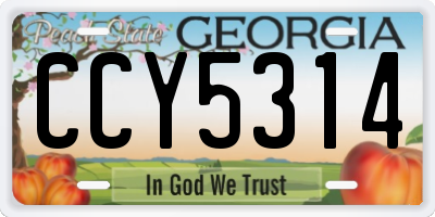 GA license plate CCY5314