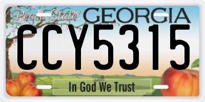 GA license plate CCY5315