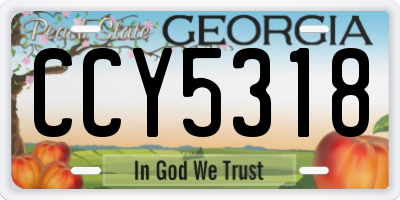 GA license plate CCY5318