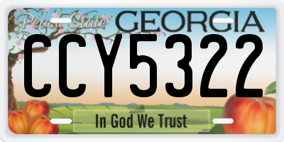 GA license plate CCY5322