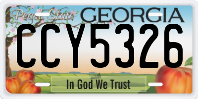 GA license plate CCY5326