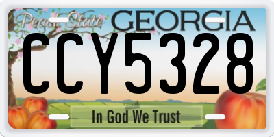 GA license plate CCY5328