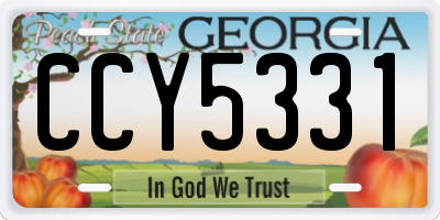 GA license plate CCY5331
