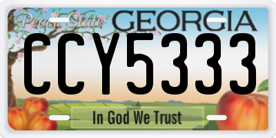 GA license plate CCY5333