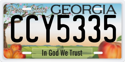 GA license plate CCY5335